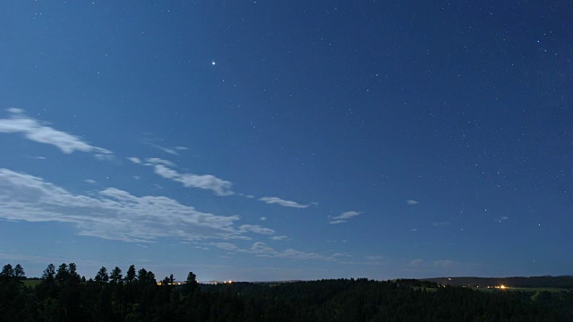 晚上天空晴朗，时间流逝视频素材