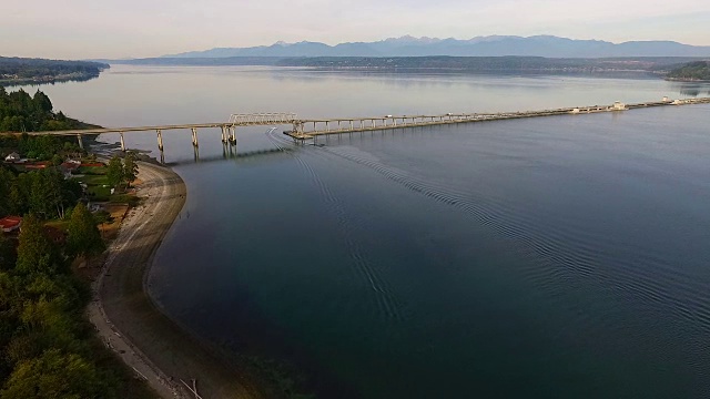 胡德运河大桥，普吉特海湾公路运输公司，华盛顿州视频素材