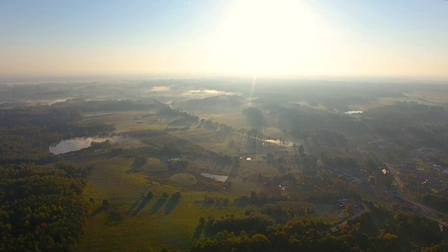 航空:雾农村视频素材