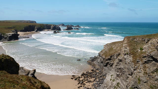 Porthcothan海滩,康沃尔。视频素材