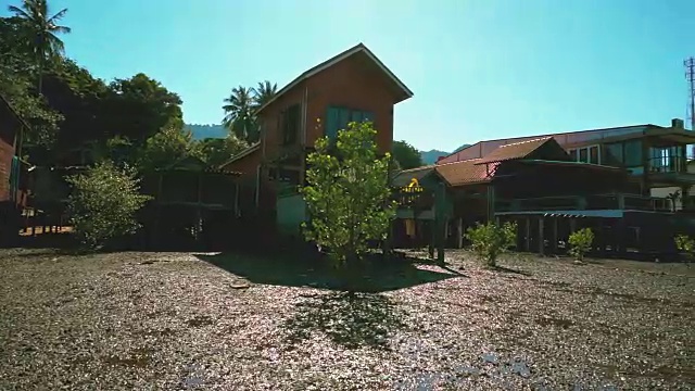 360度的水上棚屋，老城，Ko Lanta，泰国视频素材