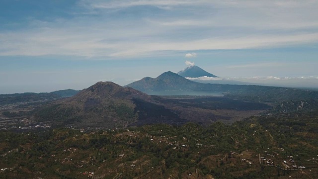 湖和火山，伟大。印尼巴厘岛,视频素材