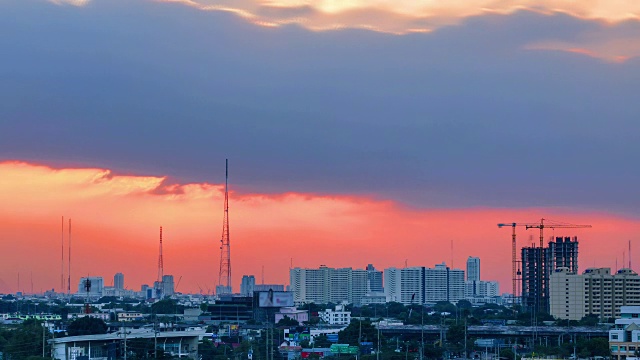 曼谷日落时刻的时间流逝视频素材