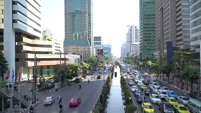 曼谷市中心的交通状况视频素材