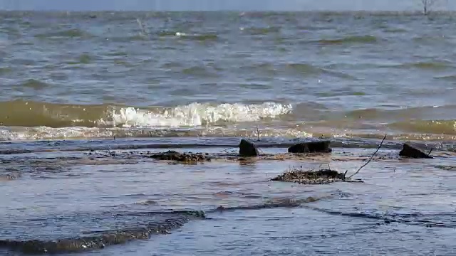 海滩上的波浪视频素材