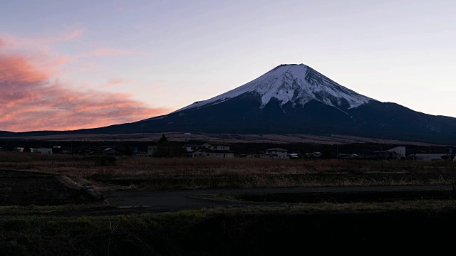 大野的富士山黄昏视频素材