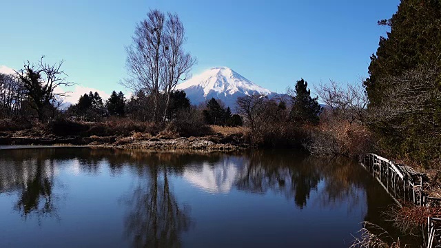 富士山映池视频素材