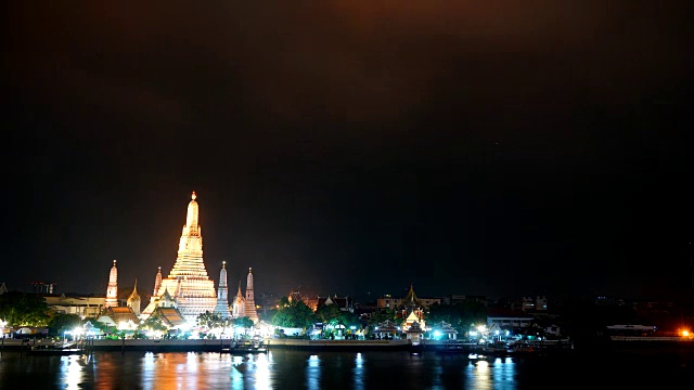 时间流逝wat arun temple的地标泰国曼谷视频素材