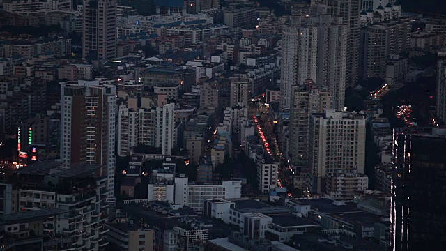 深圳蛇口，中国-城市全景从上面拍摄视频素材