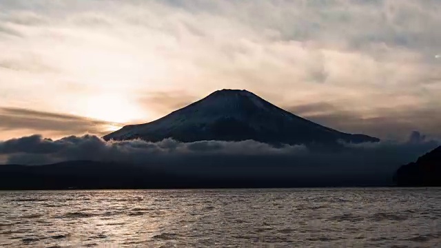 日落时分的富士山视频素材