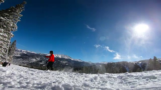 滑雪，自由式滑雪，男子滑雪，翻筋斗视频素材