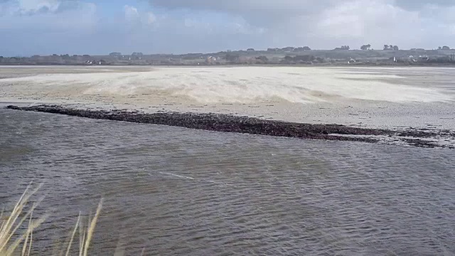 finistere海岸的沙尘暴视频素材