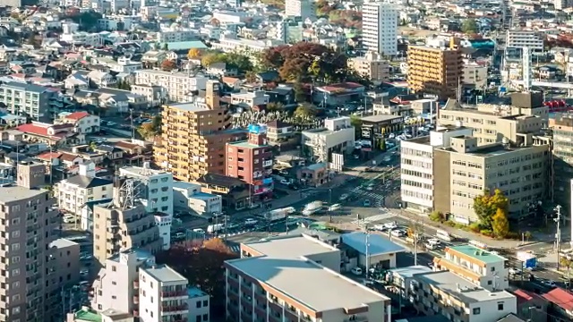 延时:日本东北部郡山福岛的鸟瞰图视频素材