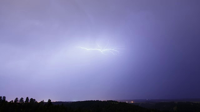 晚上雷雨，时间流逝视频素材