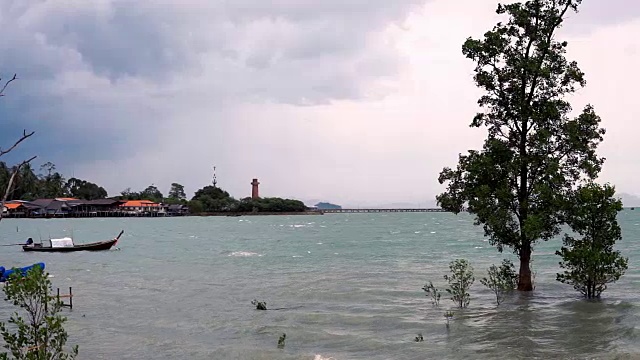 季风雨风暴，老城，高兰塔，泰国视频素材