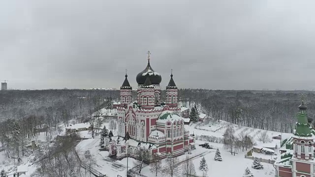 一场大雪后的费凡尼亚公园鸟瞰图视频素材