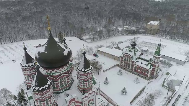 一场大雪后的费凡尼亚公园鸟瞰图视频素材