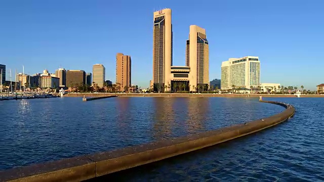 美国德克萨斯州科珀斯克里斯蒂海岸的Jettis和海鸟、海鸥和鹤的野生海洋生物视频素材