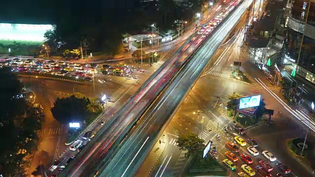 Timelapse高速公路尖峰时间交通鸟瞰图视频素材