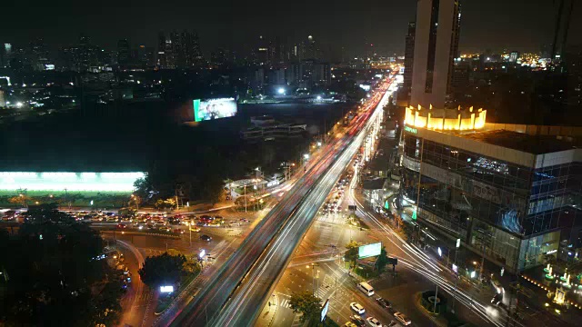 Timelapse高速公路尖峰时间交通鸟瞰图视频素材