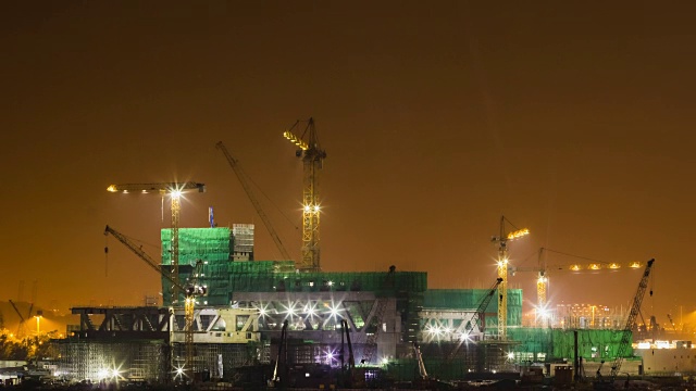 4K TIME LAPSE (4096x2160):香港建筑工地。视频素材