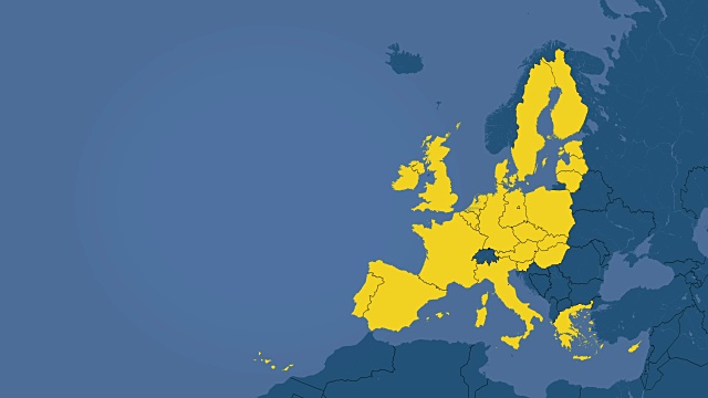 欧盟28个成员国的增长(按时间分7组)和英国脱欧视频素材