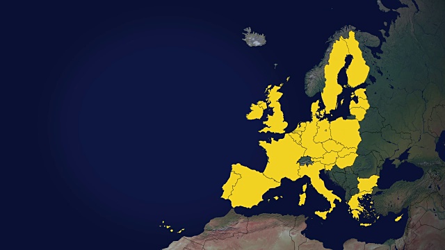 欧盟28个成员国的增长(按时间分7组)和英国脱欧视频素材