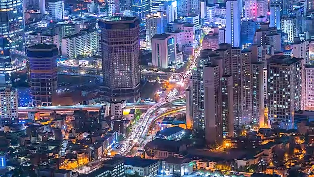 4K，时间流逝，韩国夜景视频素材