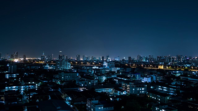 夜晚城市之光，时光流逝视频素材