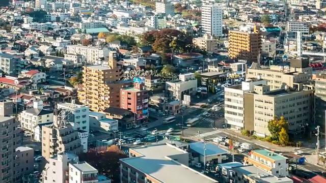 延时:日本东北部郡山福岛的鸟瞰图视频素材