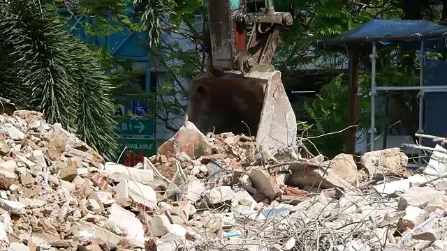 工地挖掘机视频素材