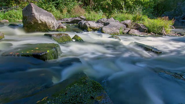 森林溪流时间流逝视频素材