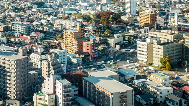 延时:日本东北部郡山福岛的鸟瞰图视频素材