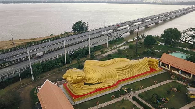 鸟瞰卧佛佛寺，高友，宋卡视频素材