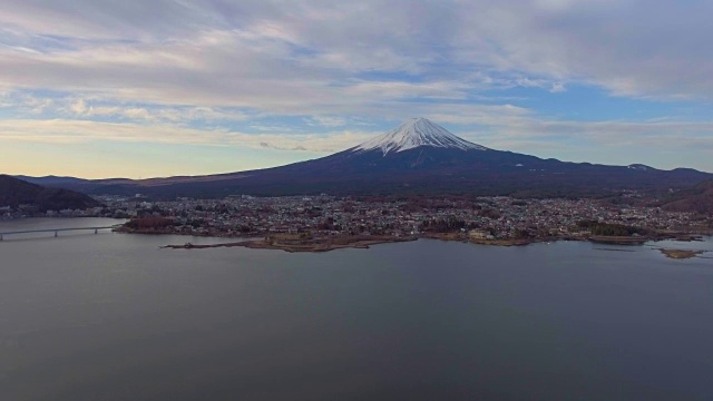 富士山河口湖的日落视频素材