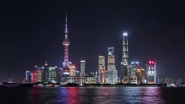 时间流逝:4K上海夜景。视频素材