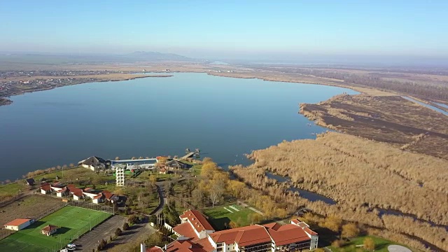 多瑙河三角洲湿地鸟瞰图视频素材