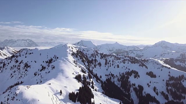 WS空中景观雪山和滑雪胜地/基茨比埃尔，蒂罗尔，奥地利视频素材