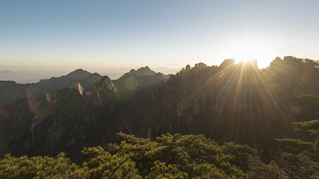 黄山-黑夜到白天-时间流逝视频素材