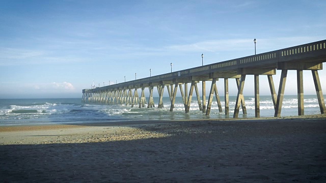 Wrightsville海滩，NC，钓鱼码头视频素材