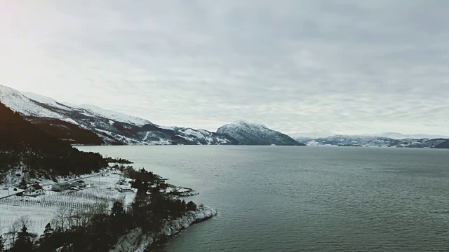 无人机拍摄:挪威峡湾视频素材