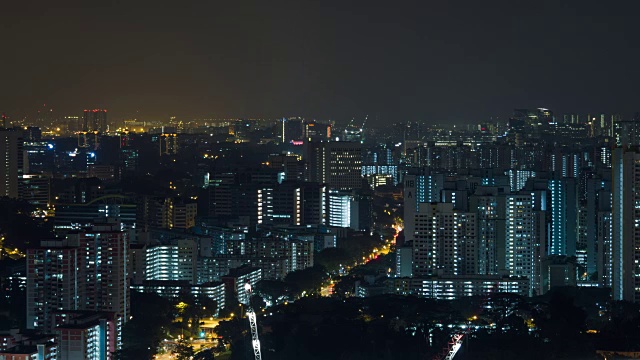 城市夜晚的交通，时间流逝视频素材