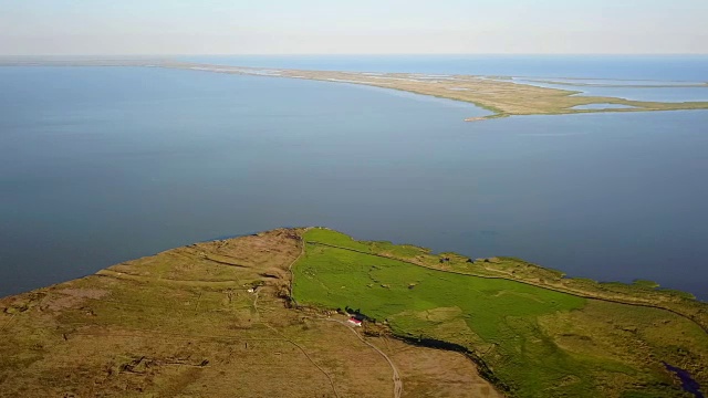 doljman海角和razimi - sinoe泻湖在欧洲独一无二，令人惊叹的鸟瞰图视频素材