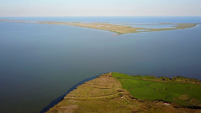 doljman海角和razimi - sinoe泻湖在欧洲独一无二，令人惊叹的鸟瞰图视频素材