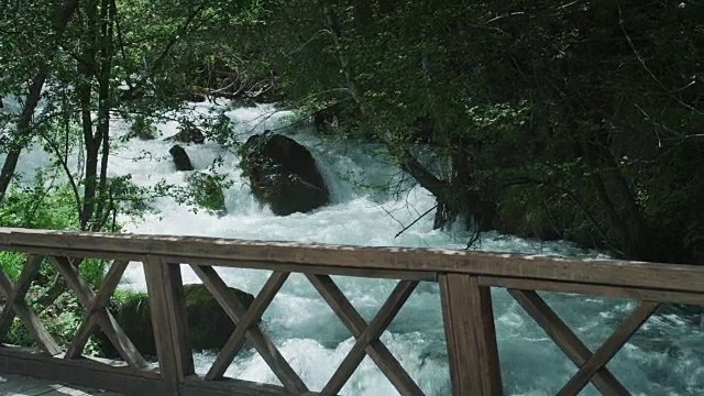 河水从山泉中涌出视频素材