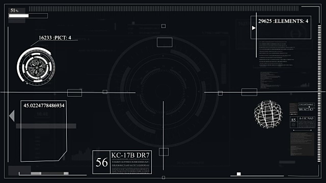 未来的界面设计。用于叠加视频和创建游戏的hud技术。全息图视频素材