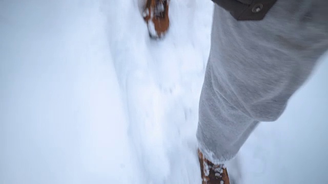 在雪地里行走视频素材