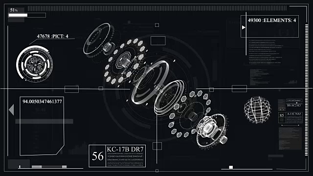 未来的界面设计。用于叠加视频和创建游戏的hud技术。全息图视频素材
