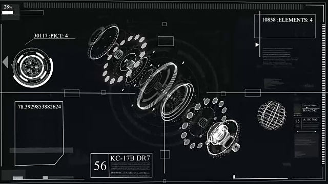 未来的界面设计。用于叠加视频和创建游戏的hud技术。全息图视频素材
