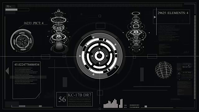 未来的界面设计。用于叠加视频和创建游戏的hud技术。全息图视频素材
